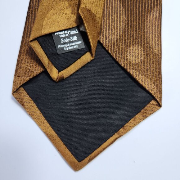 Andriano Men's Tie 100% Silk Brown Green Blue Geometric Stripes Circles … - Picture 3 of 4